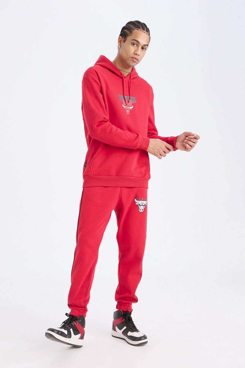 DeFacto Red Man DeFactoFit NBA Chicago Bulls Thick Jogger Sweatpants Casual - Image 3